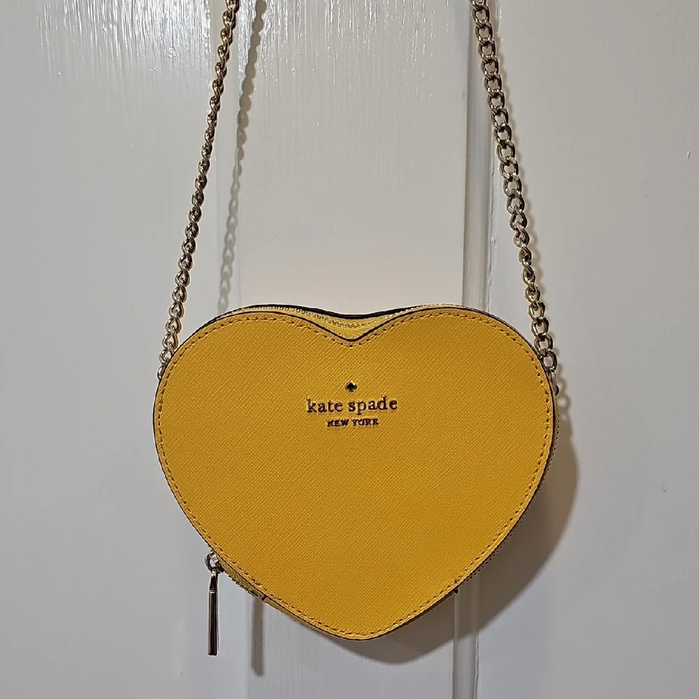 Kate Spade Heart-Shaped Yellow Mini Bag - Picture 1 of 9